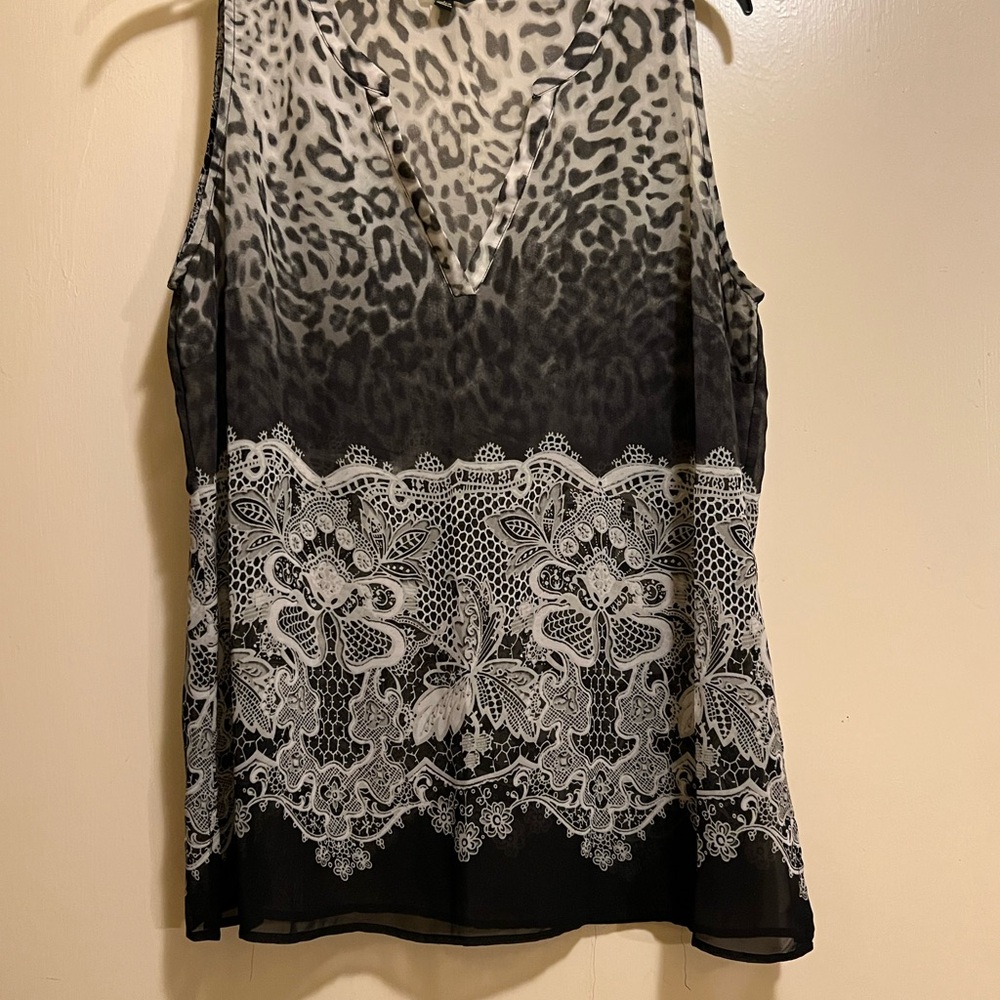 Milano Black Graphic Sleeveless Tank Top